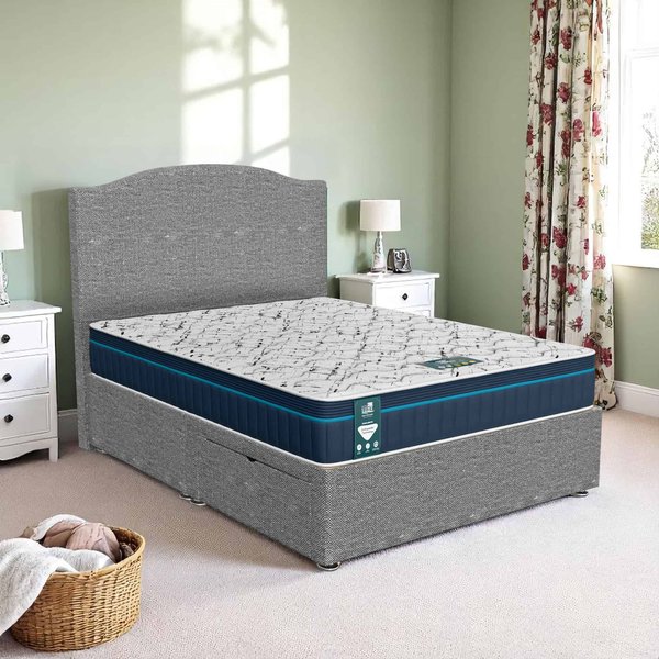Luxe Ascot Loaf Divan Bed - Ascot Grey, Double 135 x 190 cm