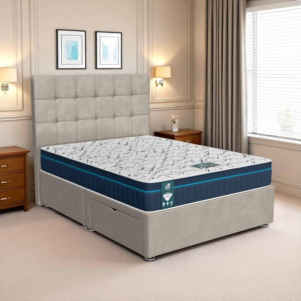 Milan Cubic Divan-Light - Milan Cream, Double 135 x 190 cm