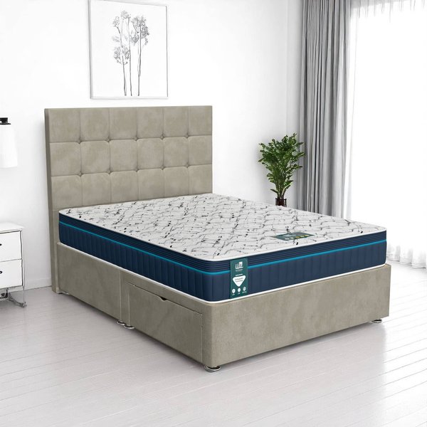 Venice Cubic Divan-Light - Venice Taupe, Single 90 x 190 cm
