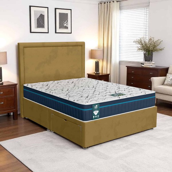 Milan Charlie Senden Divan-Dark - Milan Mustard, King Size 150 x 200 cm
