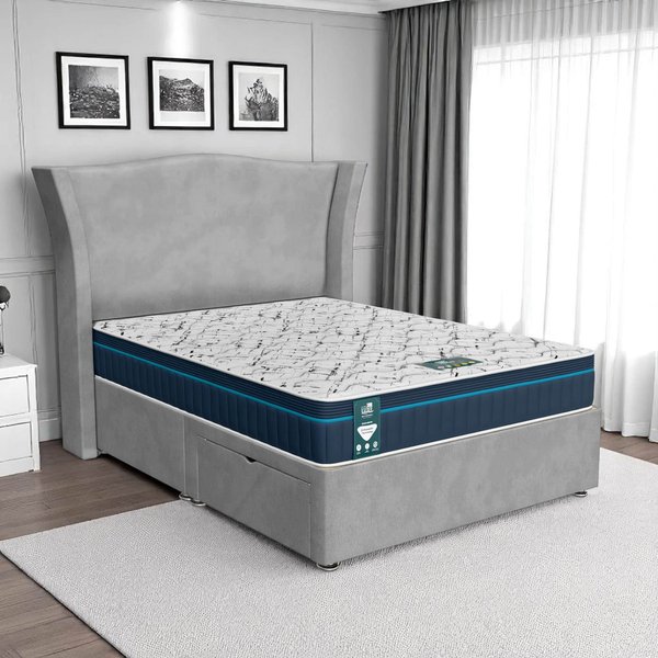 Venice Maxcoil Divan - Venice Silver, Single 90 x 190 cm