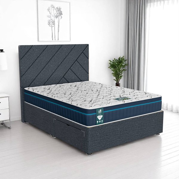 Ascot Beverlay Divan - Ascot Coal, Double 135 x 190 cm