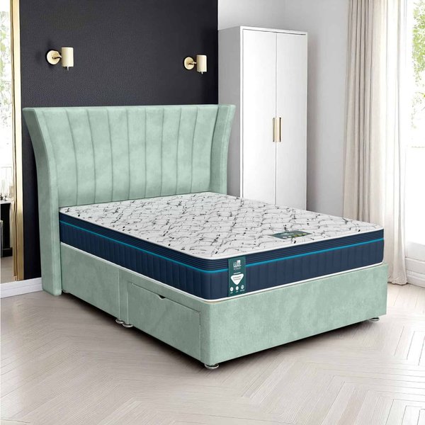 Venice Polar Super Divan - Venice Duck Egg, Double 135 x 190 cm