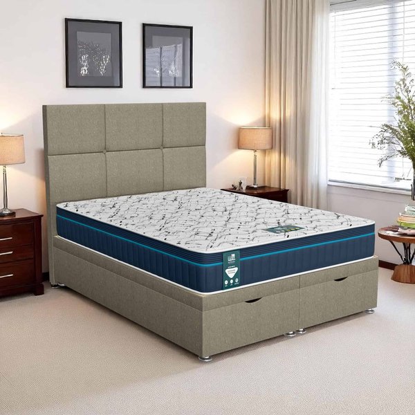Barley Linen Square Panel Ottoman - Barley Linen, Single 90 x 190 cm