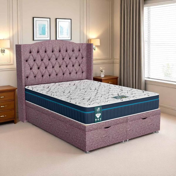 Wool Wingback Ottoman - Lilac Wool, Single 90 x 190 cm