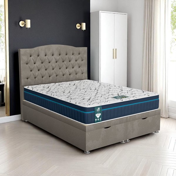 Milan Tufted Ottoman-Light - Milan Silver, King Size 150 x 200 cm