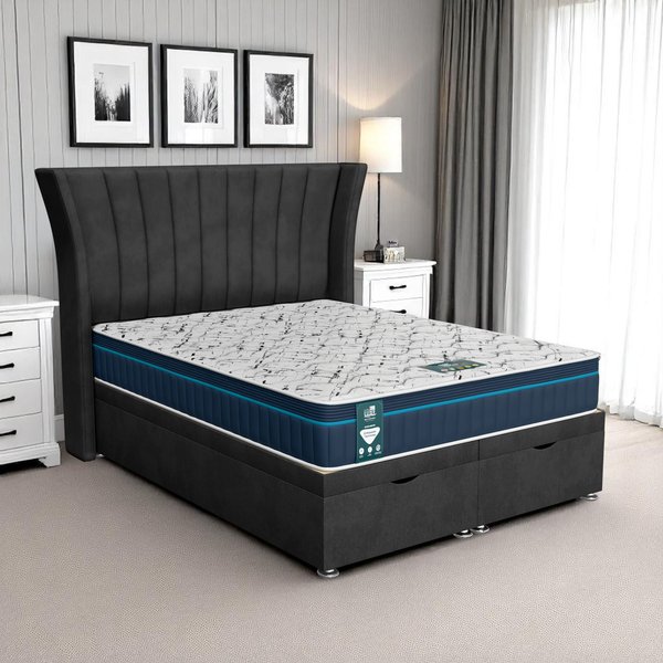 Venice Polar Super Ottoman-Dark - Venice Black, Single 90 x 190 cm