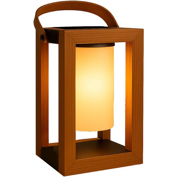 LED-Solarlaterne Seraphina, teakfarben, Höhe 32 cm, Metall