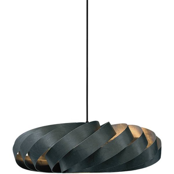 Tom Rossau Pendelleuchte TR5, Ø 80 cm, schwarz, Birkenholz