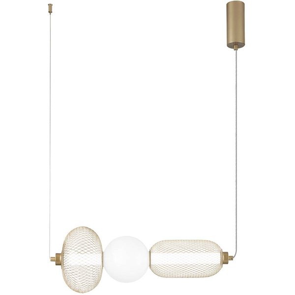 LED-Hängelampe INKAS, Höhe 53 cm, goldfarben Glas/Metall CCT