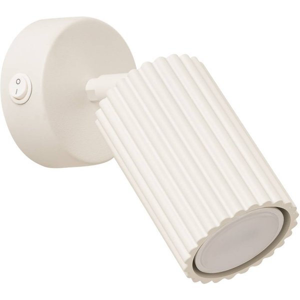 Wandstrahler Karbon, beige, Ausladung 16 cm, Schalter, Alu