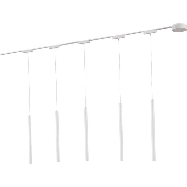 Schienensystem 48V Lumaro, Pendel, Röhre, 5-flg., weiß, CCT
