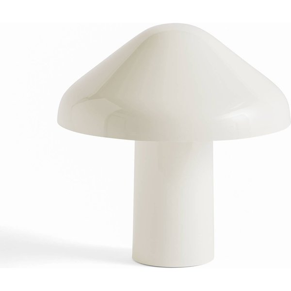 HAY Akku-Tischlampe Pao, weiß, 220 lm, IP44, 23 cm, dim.