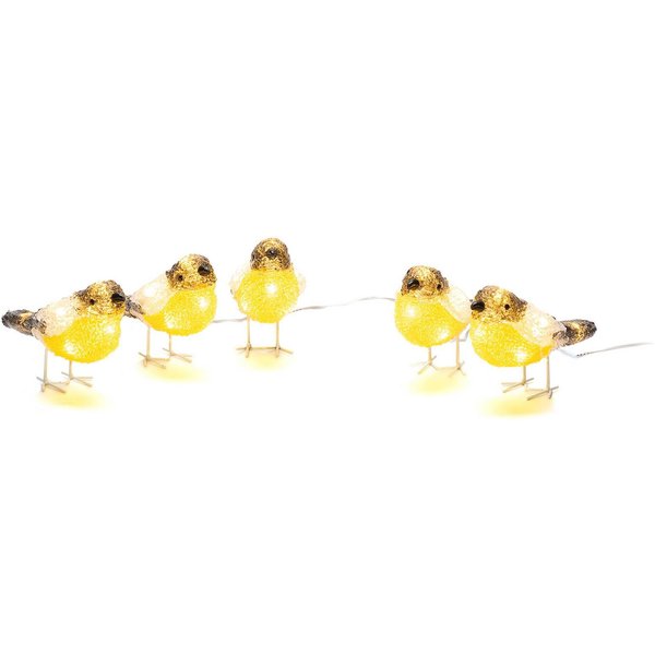 LED-Leuchtfiguren Vögel für außen, 5er-Set