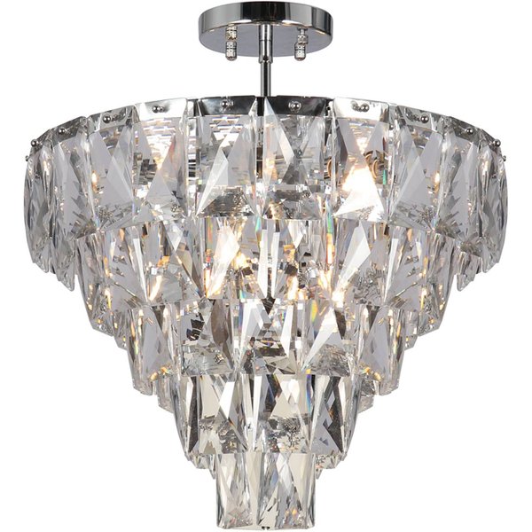 Deckenlampe Chelsea Metall chromfarben Glaskristalle Ø 50 cm