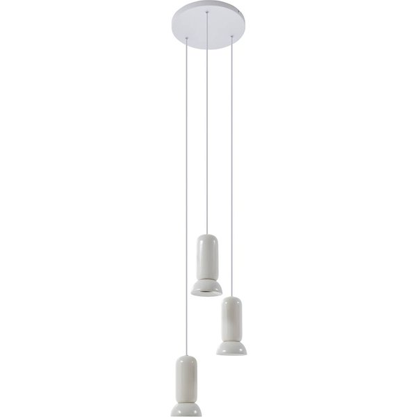 Lindby Hängeleuchte Kerimi, Keramik, creme, 3-flammig, rund