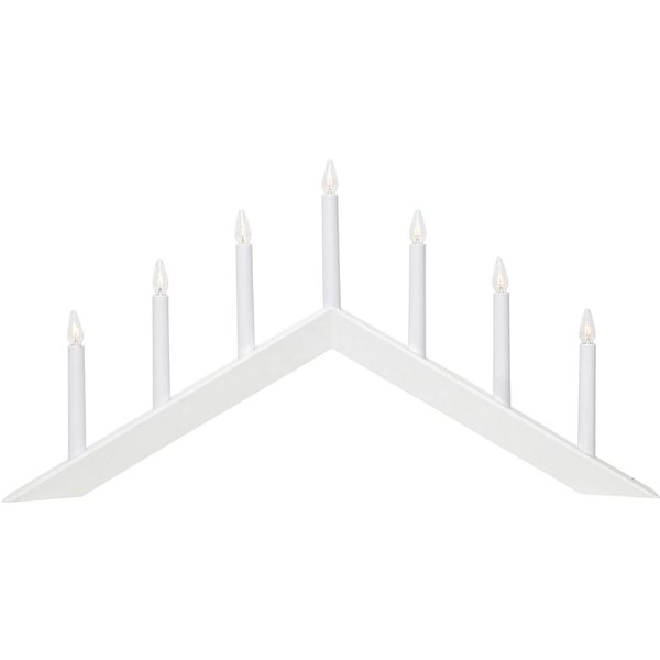 Kerzenleuchter Arrow, flach, 7flammig, weiß