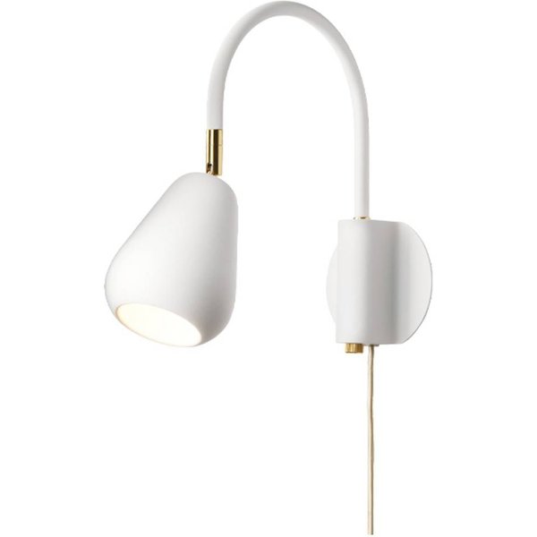 Nuura Wandstrahler Anoli, weiß/gold, Metall, GU10, Stecker