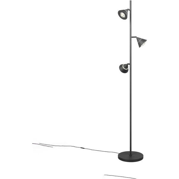 LED-Stehlampe Romeo, Höhe 150 cm, schwarz, Metall, 3-flg.