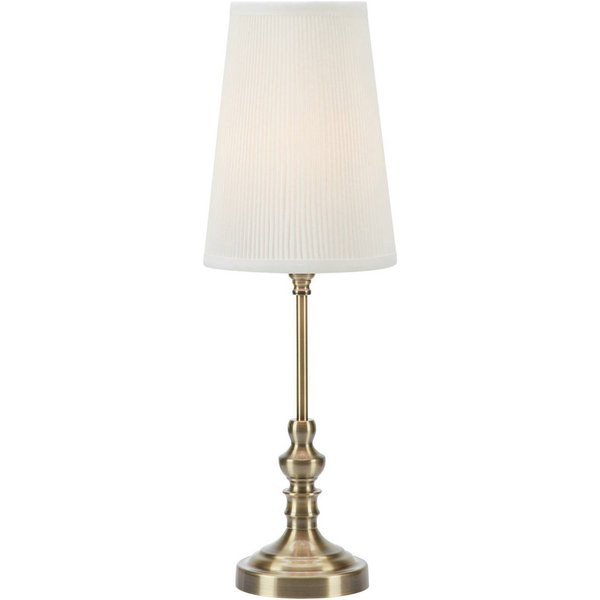 Tischlampe Noble, messingfarben/naturweiß, Höhe 56 cm, Stoff
