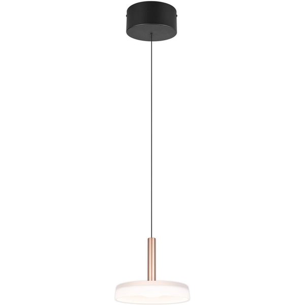 LED-Hängeleuchte Celeste, weiß/braun, Ø 22 cm, Glas, dimmbar
