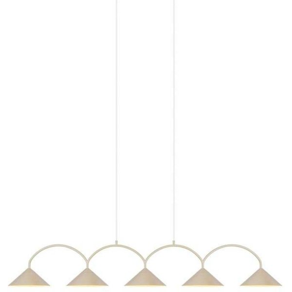 Globen Lighting Hängelampe CURVE 5, beige, 5-flg., 165 cm