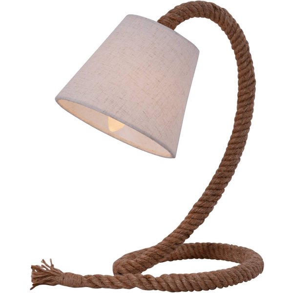 Tischlampe Rope mit Textilschirm u. Naturseil