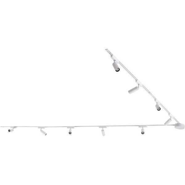 Schienensystem 48V Lumaro, Spots, 9-flg., weiß, Ø4cm, 13 cm