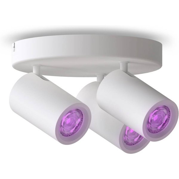 Calex Smart Deckenspot, weiß, Ø 21 cm, 3-flg., GU10-LED RGBW