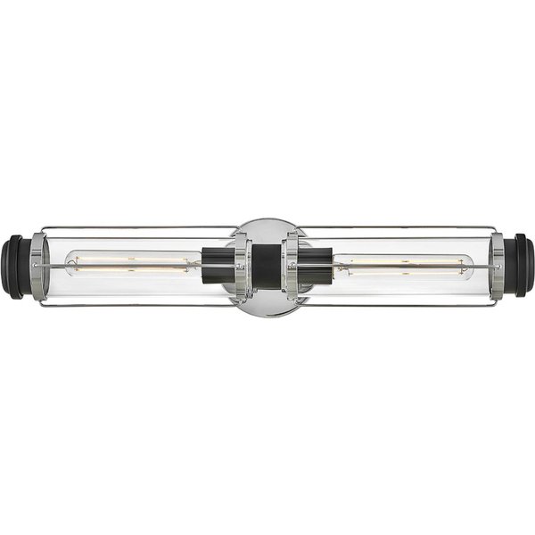 Bad-Wandleuchte Masthead, chrom, 2-flammig, Höhe 61 cm, IP44