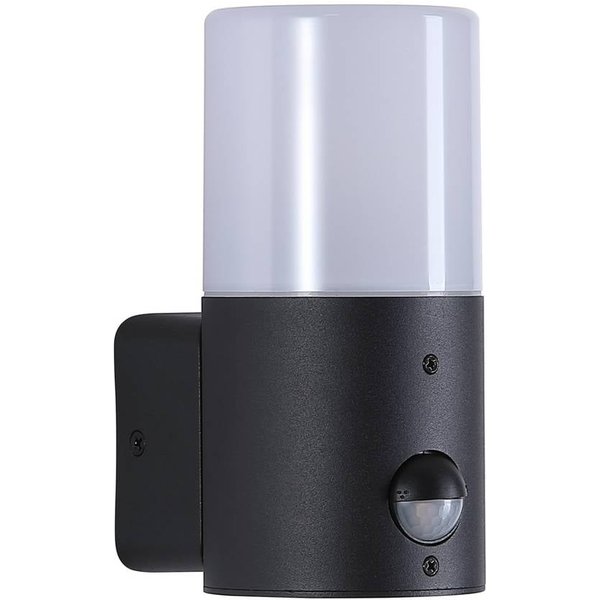 Außenwandlampe Cannes, Höhe 17 cm, schwarz/weiß 1-fl. Sensor