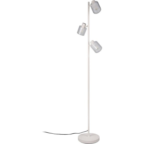 Stehlampe Neralo, hellgrau, Metall, Höhe 154,5 cm, E14