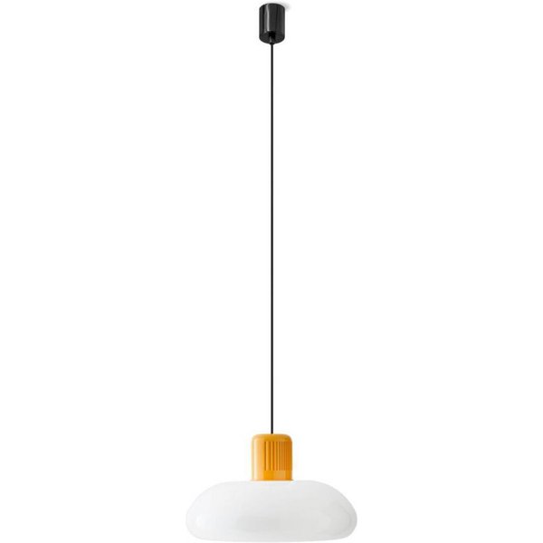 Stilnovo LED-Hängelampe Trepiù, weiß/gelb, Ø 40 cm, Metall