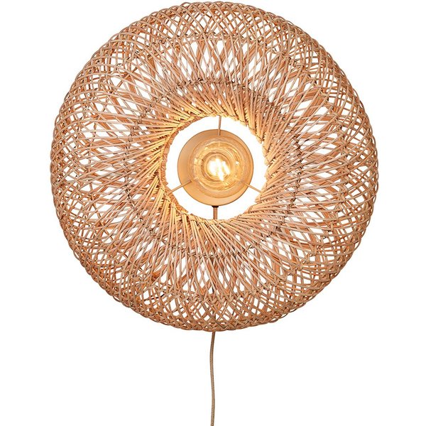 GOOD & MOJO Wandlampe Arizona, natur, Ø 50 cm Bambus Stecker