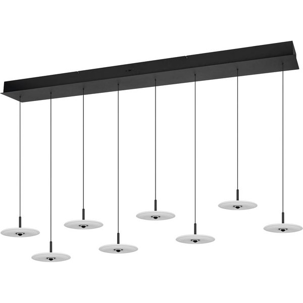 LED-Hängelampe Sirena, weiß, Länge 167 cm, Glas, CCT, 8-flg.