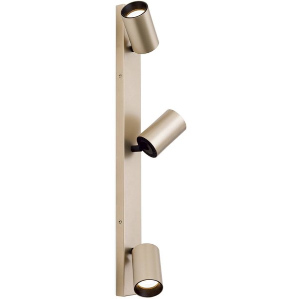 Strahler Sean, 3-flg., goldfarben, Metall, schwenkbar
