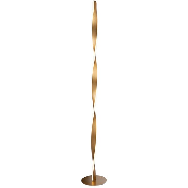 LED-Stehleuchte Twist, Aluminium, Metall, Acryl, goldfarben