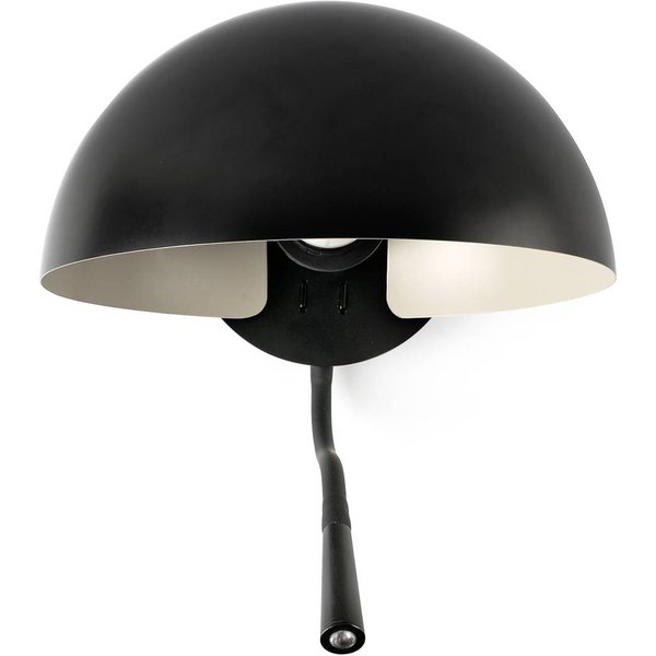 Wandlampe Dominica, LED-Leselampe, schwarz matt, Stahl