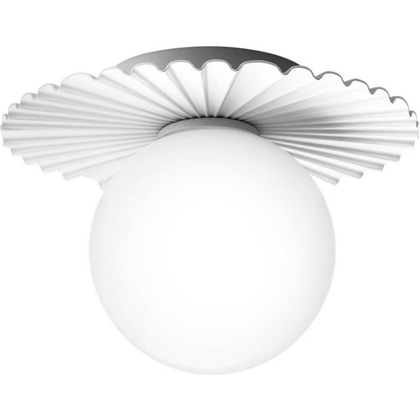 Nuura Wandlampe Liila Muuse, Ø 20 cm IP44, weiß/opal