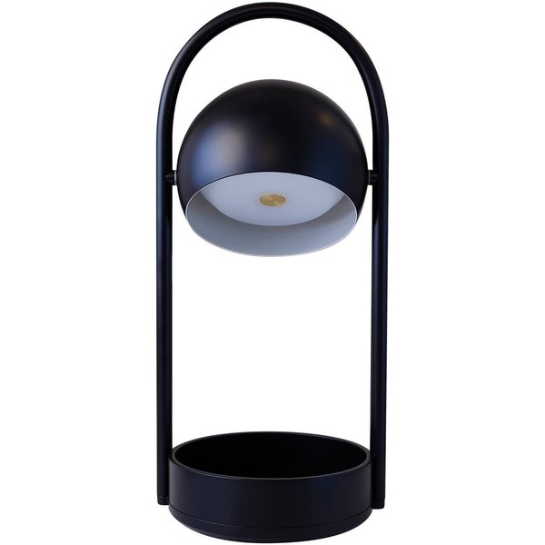 FRANDSEN LED-Akku-Tischlampe Ball Portable, schwarz, Stahl