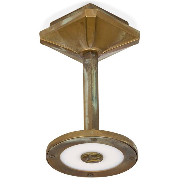 LED-Außendeckenleuchte Aura Disk, Höhe 20 cm, messing antik