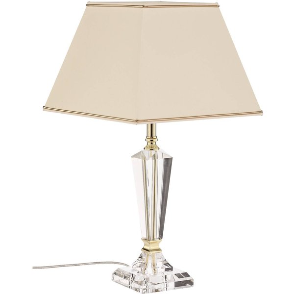 Tischleuchte Veronique, Fuß schmal, creme/gold