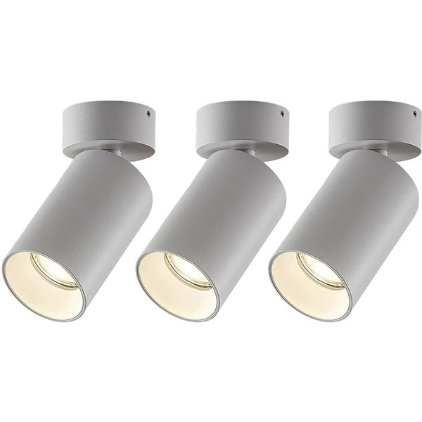 Arcchio Strahler Brinja, 3er-Set, weiß, rund, Ø 6 cm, GU10