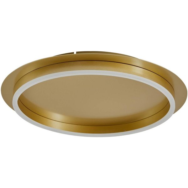 Lindby LED-Deckenleuchte Kunis, gold, Kunststoff, Ø 46cm