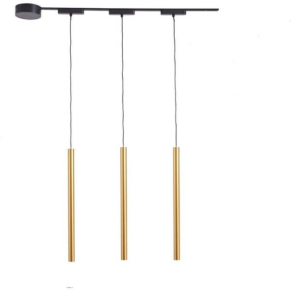 Schienensystem 48V Lumaro, Pendel, Röhre, 3-flg., gold, CCT