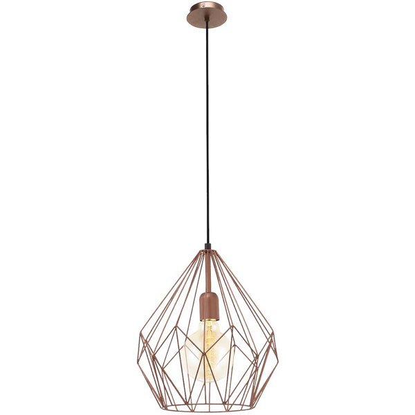 Pendellampe Carlton im Vintagestil, kupfer Ø 31 cm