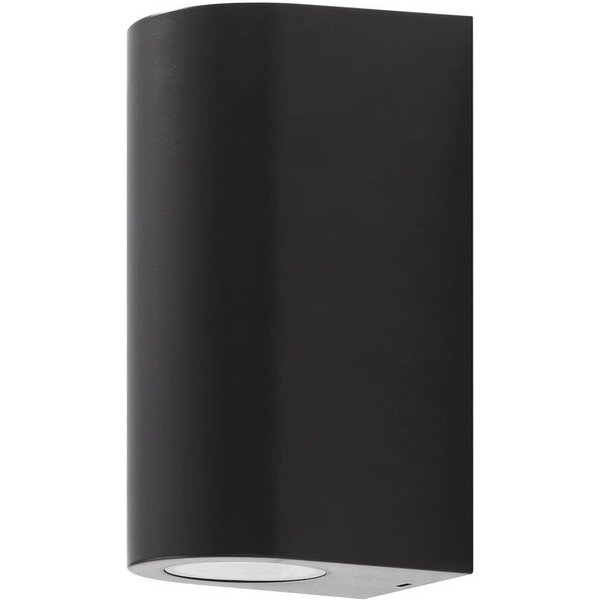 Prios Irfan Außenwandleuchte rund schwarz 15,5 cm