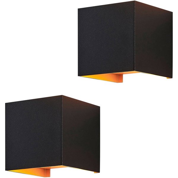 Arcchio Wandlampe Zuzana, 2er-Set, schwarz-gold, G9, 10 cm