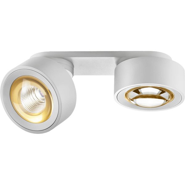 Egger DLS LED-Spot Clippo Optic Duo, weiß/gold, 2-flg., DTW
