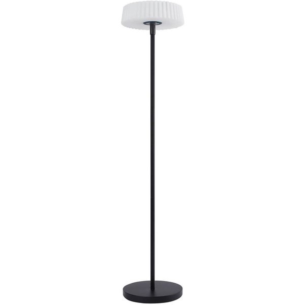 Lindby LED-Solar-Stehlampe Samine, schwarz, Metall, dimmbar